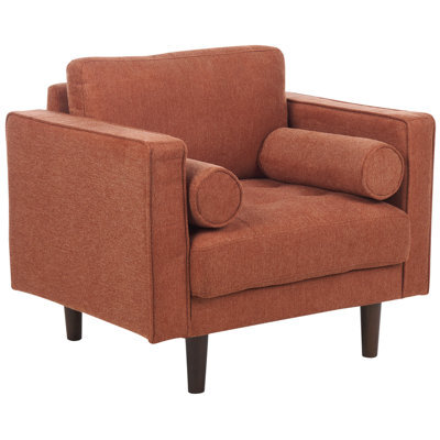 Beliani Armchair Nurmo Fabric Golden Brown - image 1