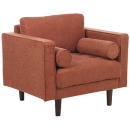 Beliani Armchair Nurmo Fabric Golden Brown - thumbnail 1