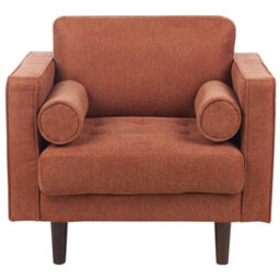 Beliani Armchair Nurmo Fabric Golden Brown - thumbnail 4