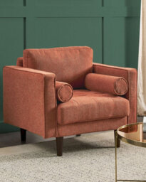 Beliani Armchair Nurmo Fabric Golden Brown - thumbnail 2