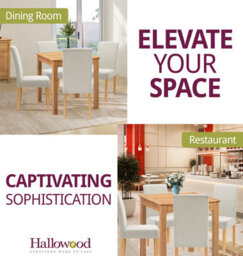 Hallowood Furniture Hereford Small Dining Table With 4 Straight Back Oak Chairs (Beige Seat) - thumbnail 6