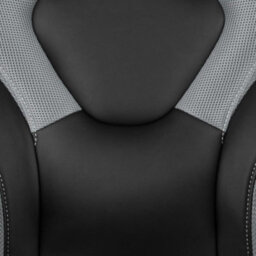Fwstyle Black & Grey Faux Leather Racer Style Deluxe Gaming Chair - thumbnail 4