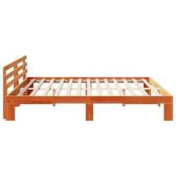 Berkfield Pine Wood Bed Frame Wax Brown Solid Wood 180 X 200 Cm - thumbnail 7