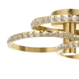 Harbour Studio Aura Satin Glass & Steel Brushed Gold Effect Led Ceiling Light - thumbnail 5