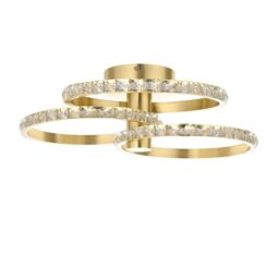 Harbour Studio Aura Satin Glass & Steel Brushed Gold Effect Led Ceiling Light - thumbnail 2