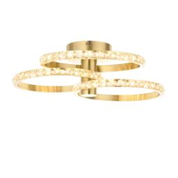 Harbour Studio Aura Satin Glass & Steel Brushed Gold Effect Led Ceiling Light - thumbnail 3