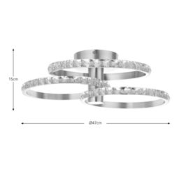 Harbour Studio Aura Satin Glass & Steel Brushed Gold Effect Led Ceiling Light - thumbnail 6