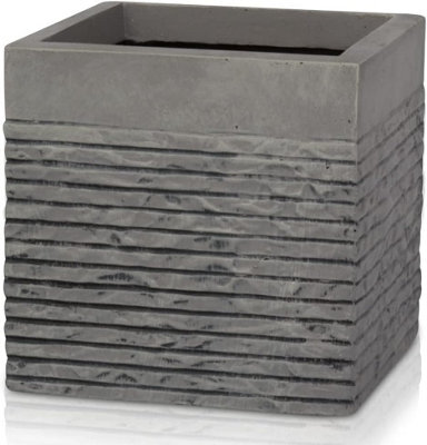 Primrose Garden Light Grey Fibrecotta Brick Square Planter Pot Large 40Cm - image 1