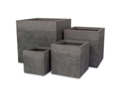 Primrose Garden Light Grey Fibrecotta Brick Square Planter Pot Large 40Cm - thumbnail 5