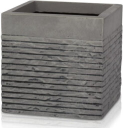Primrose Garden Light Grey Fibrecotta Brick Square Planter Pot Large 40Cm - thumbnail 1