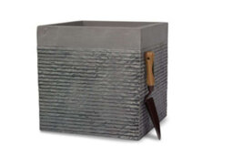Primrose Garden Light Grey Fibrecotta Brick Square Planter Pot Large 40Cm - thumbnail 2