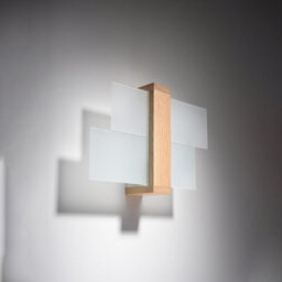 Luminosa Lighting Luminosa Feniks 1 Light Flush Wall Light Natural Wood, E27 - thumbnail 1