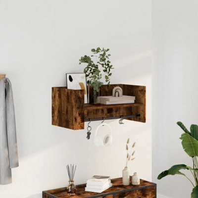 Vidaxl Wall Shelf Smoked Oak 70.5X35X30.5 Cm Engineered Wood - image 1