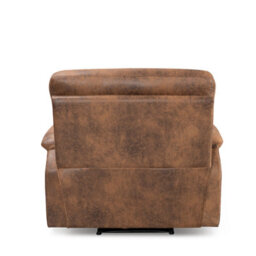 Brown Manual Recliner Chair In Faux Leather Suede - thumbnail 7