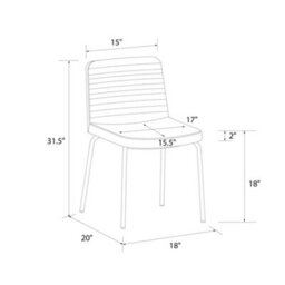 Dorel Home Corey Dining Chair In Linen Grey, 2Pk - thumbnail 5