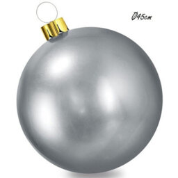 Urbn-Living Urbnliving Diameter 45Cm Silver Inflatable Christmas Bauble Ball Decoration Xmas Tree Outdoor Hanging Ornaments