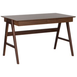 Beliani Home Office Desk Sheslay 120 Cm 70 Cm With Drawers Dark Brown
