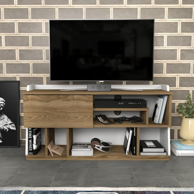Decorotika Raca Tv Stand Tv Unit For Tvs Up To 55 Inch Oud Oak And White - image 1
