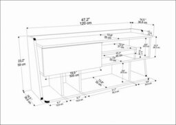 Decorotika Raca Tv Stand Tv Unit For Tvs Up To 55 Inch Oud Oak And White - thumbnail 4