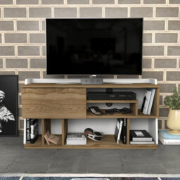 Decorotika Raca Tv Stand Tv Unit For Tvs Up To 55 Inch Oud Oak And White - thumbnail 1