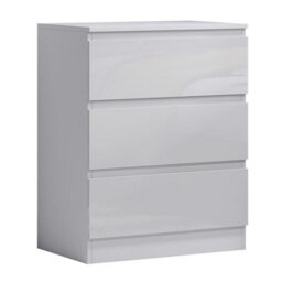 Fwstyle Carlton White Gloss 3 Drawer Chest (H) 77Cm (W) 60Cm (D) 40Cm - thumbnail 4
