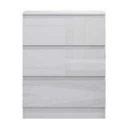 Fwstyle Carlton White Gloss 3 Drawer Chest (H) 77Cm (W) 60Cm (D) 40Cm - thumbnail 5