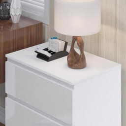 Fwstyle Carlton White Gloss 3 Drawer Chest (H) 77Cm (W) 60Cm (D) 40Cm - thumbnail 2