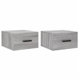 Berkfield Wall-Mounted Bedside Cabinets 2 Pcs Grey Sonoma 35X35X20 Cm - thumbnail 2