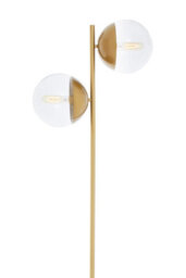 Orsina Double Glass Globe Two Light Gold Finish Floor Lamp, Minimalist Bedroom Lamp, Sturdy Tall Lamp On Floor - thumbnail 5