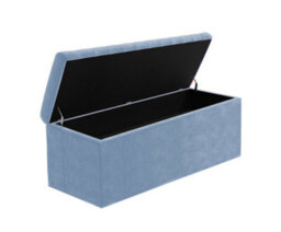 120Cm Large Plain Safar Storage Ottoman Box, Duck Egg Plush Velvet Upholstered Deep Storage Ottoman End Of Bed Bench - thumbnail 5