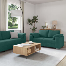 Vidaxl Sofa Set 2 Pcs Dark Green 219 X 77 X 82 Cm Fabric
