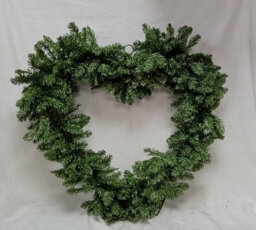 Everlands Plain Heart Christmas Door Wreath Large Artificial Door Decoration 50Cm 528 Tips - thumbnail 3