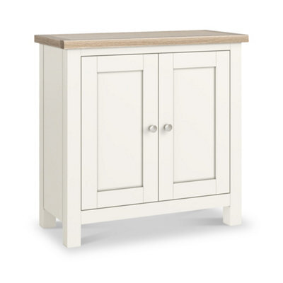Farro Coconut White Cupboard With Washed Oak Top - Fully Assembled By Roseland Furniture - image 1