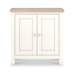 Farro Coconut White Cupboard With Washed Oak Top - Fully Assembled By Roseland Furniture - thumbnail 3