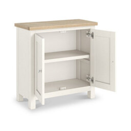 Farro Coconut White Cupboard With Washed Oak Top - Fully Assembled By Roseland Furniture - thumbnail 4