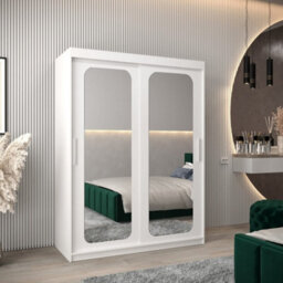 Arte Uppsala T3 Sliding Door Wardrobe 150Cm In White - Sleek Mirrored Wardrobe For Light-Filled Interiors - thumbnail 1