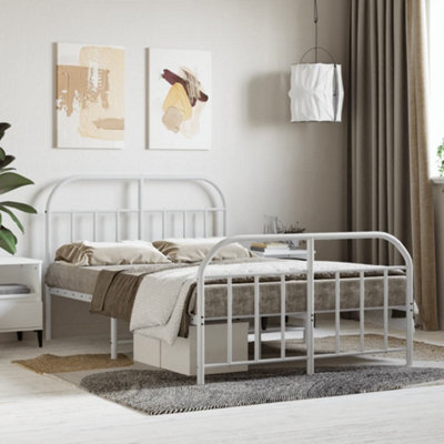 Berkfield Metal Bed Frame With Headboard And Footboard White 120X200 Cm - image 1