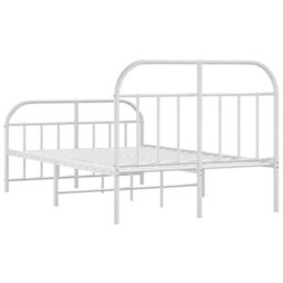 Berkfield Metal Bed Frame With Headboard And Footboard White 120X200 Cm - thumbnail 8