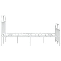 Berkfield Metal Bed Frame With Headboard And Footboard White 120X200 Cm - thumbnail 7