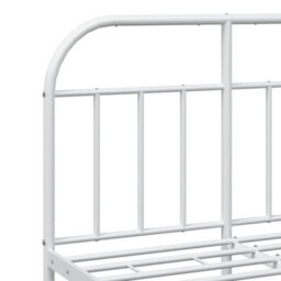 Berkfield Metal Bed Frame With Headboard And Footboard White 120X200 Cm - thumbnail 9