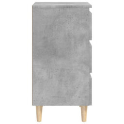 Berkfield Bed Cabinet With Solid Wood Legs Concrete Grey 40X35X69 Cm - thumbnail 6