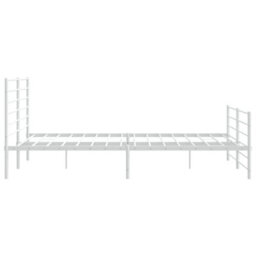 Berkfield Metal Bed Frame With Headboard And Footboard White 193X203 Cm - thumbnail 7