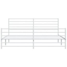 Berkfield Metal Bed Frame With Headboard And Footboard White 193X203 Cm - thumbnail 6