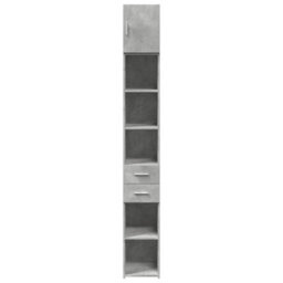 Berkfield Slim Storage Cabinet Concrete Grey 30X42.5X225 Cm Engineered Wood - thumbnail 4