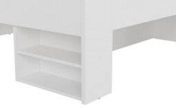Impact Furniture White King Size Bed Frame Storage Shelves Built In Shelving Euro 160Cm Solid Wood Slats Nepo - thumbnail 2