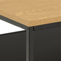 Furniture To Go Gila Square Coffee Table With Open Shelf In Oak & Black - thumbnail 5