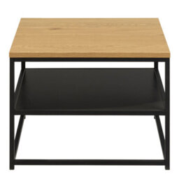 Furniture To Go Gila Square Coffee Table With Open Shelf In Oak & Black - thumbnail 2
