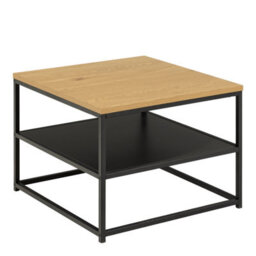 Furniture To Go Gila Square Coffee Table With Open Shelf In Oak & Black