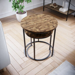 Lassic Vida Designs Brooklyn Nest Of 2 Round Tables, Dark Wood - thumbnail 7