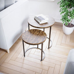 Lassic Vida Designs Brooklyn Nest Of 2 Round Tables, Dark Wood - thumbnail 6